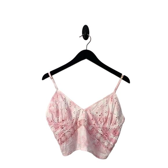 LOVESHACKFANCY Mizu cropped tie-dyed broderie top - Picture 6 of 11